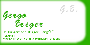 gergo briger business card